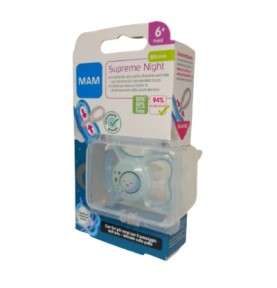 MAM SUCCHIETTO SUPREME NIGHT 6M+ SILICONE MASCHIO