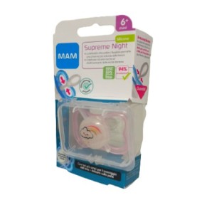 MAM SUCCHIETTO SUPREME NIGHT 6M+ SILICONE FEMMINA