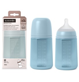 SUAVINEX SELECTION BIBERON SILICONE 240ML ACQUA FLUSSO M