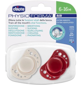 CHICCO SUCCHIETTO AIR ROSSO SILICONE 6-16M 2PZ