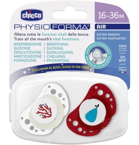 CHICCO SUCCHIETTO AIR ROSSO LUMI SILICONE 16-36M 2PZ