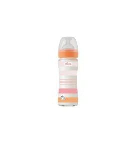 CHICCO BIBERON WB VETRO ORANGE GIRL 240ML FL.LENTO SILI
