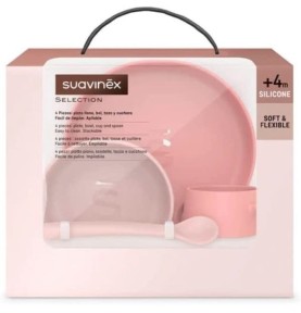 SUAVINEX SELECTION SET SVEZZAMENTO SILICONE ROSA 4M+ 4PZ