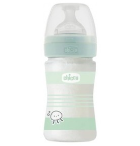 CHICCO BIBERON WB VETRO GREEN 150ML SILICONE FL.LENTO