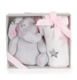 CANGAROO COPERTA CON PELUCHE ELEFANTE ROSA