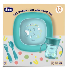 CHICCO SET PAPPA 12M+ AZZURRO