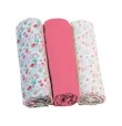 SET DI MUSSOLE BABYONO ROSA 70x70CM ART.348/02