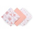 SET DI MUSSOLE BABYONO ROSA 3 PZ 70x70CM ART.348/11